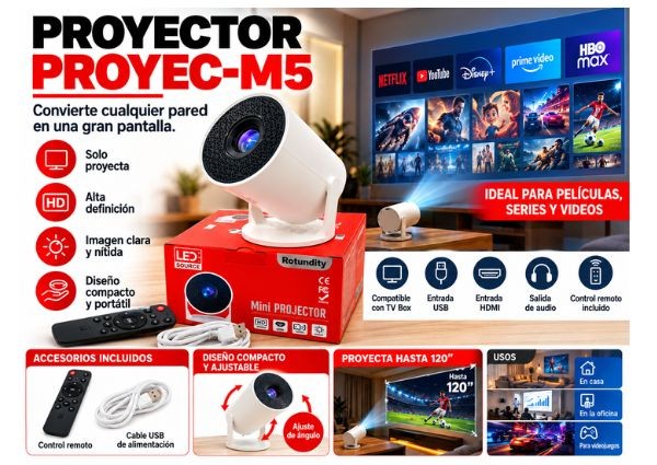 &u++ PROYECTOR TV BOX ESPEJO SOLO PROYECTA PROYEC-M5
